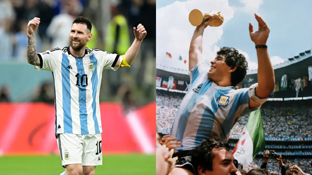 Números de Messi y Maradona en los mundiales