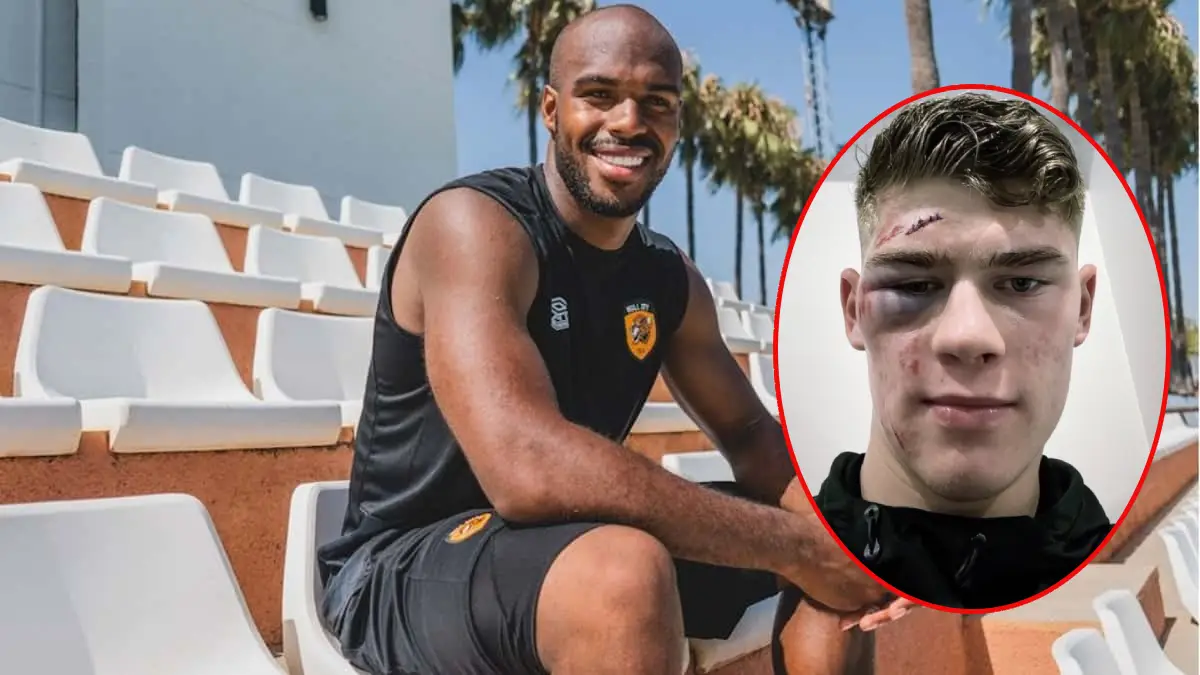 Óscar Estupiñán pega patada en la cara a un rival