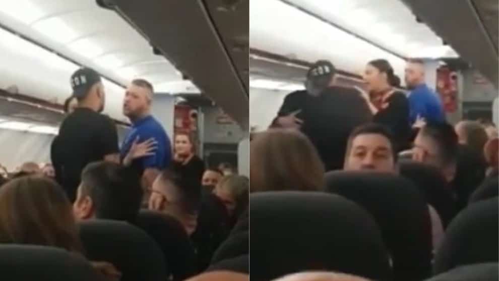 Video: pelea de pasajeros hizo aterrizar un avión de emergencia