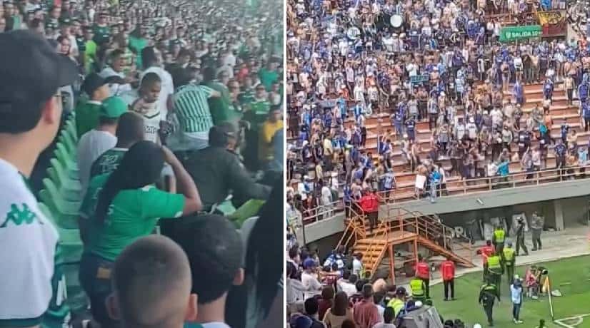 Peleas en estadios de Colombia: videos