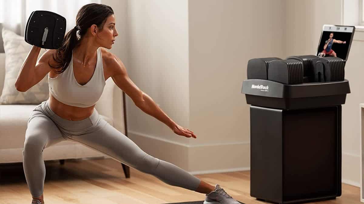 Las mancuernas inteligentes que cambian de pesos con comandos de voz