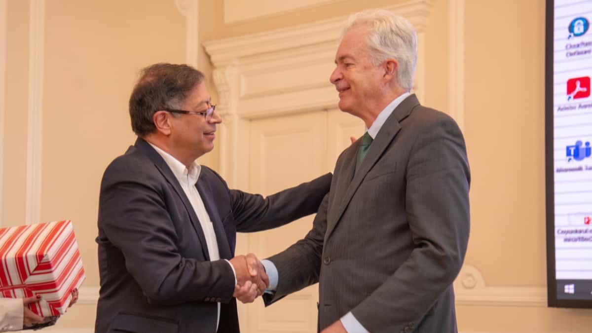 El presidente Gustavo Petro y William Joseph Burns.