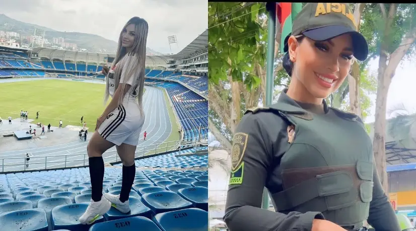 La 'policía más sexy' de Colombia se disfrazó de diabla para homenajear al América de Cali