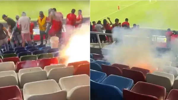 Video: Hincha generó pánico al detonar pólvora en plena tribuna del Pascual Guerrero