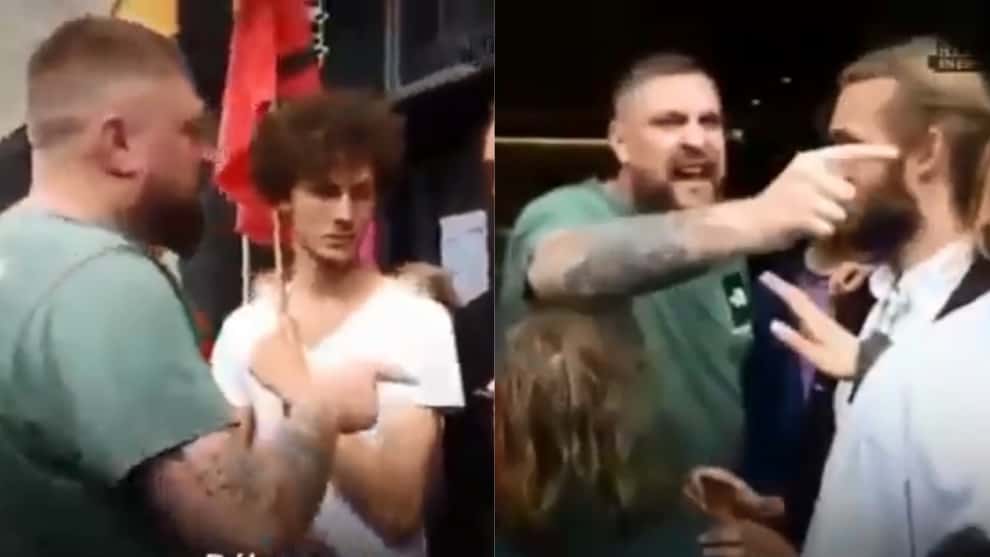 Cuando el hambre no da espera: hombre se enfrentó a varios veganos que impedían la entrada a un restaurante