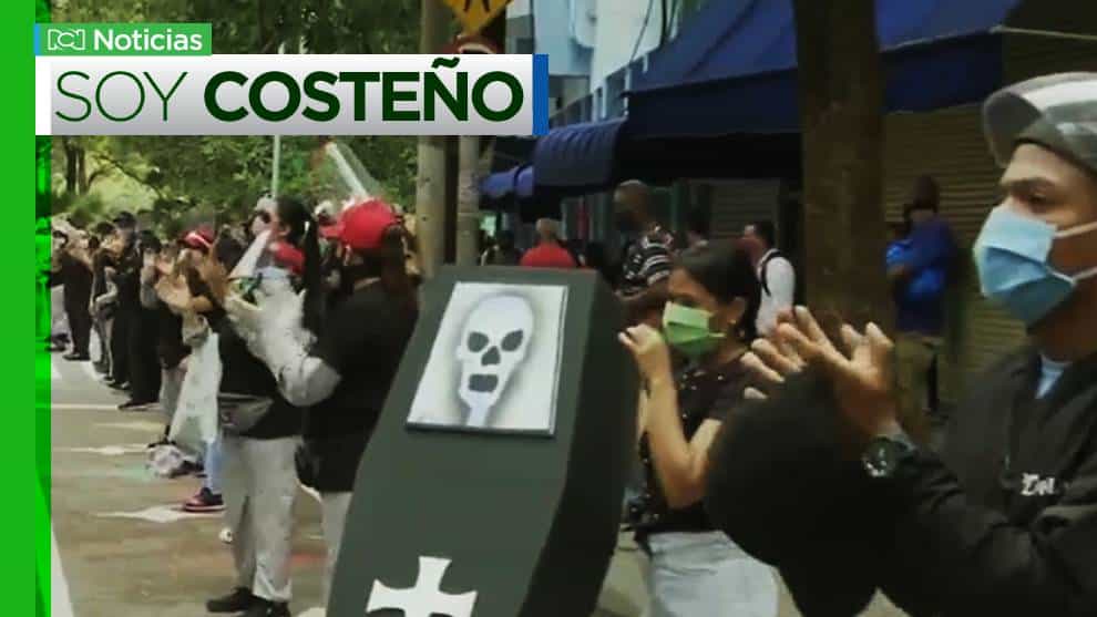 Comerciantes de Barranquilla protestaron pidiendo la reapertura