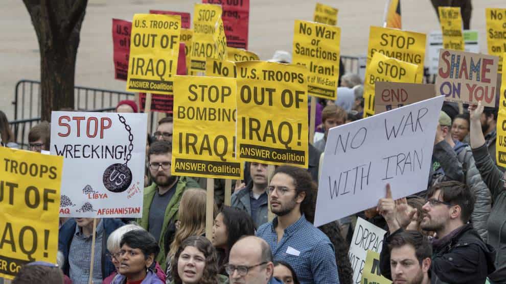 Manifestaciones en EE.UU. piden que no haya guerra con Irán
