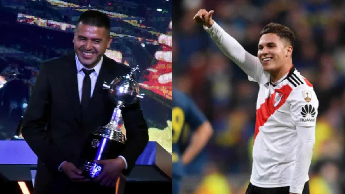 Juan Román Riquelme y Juan Fernando Quintero