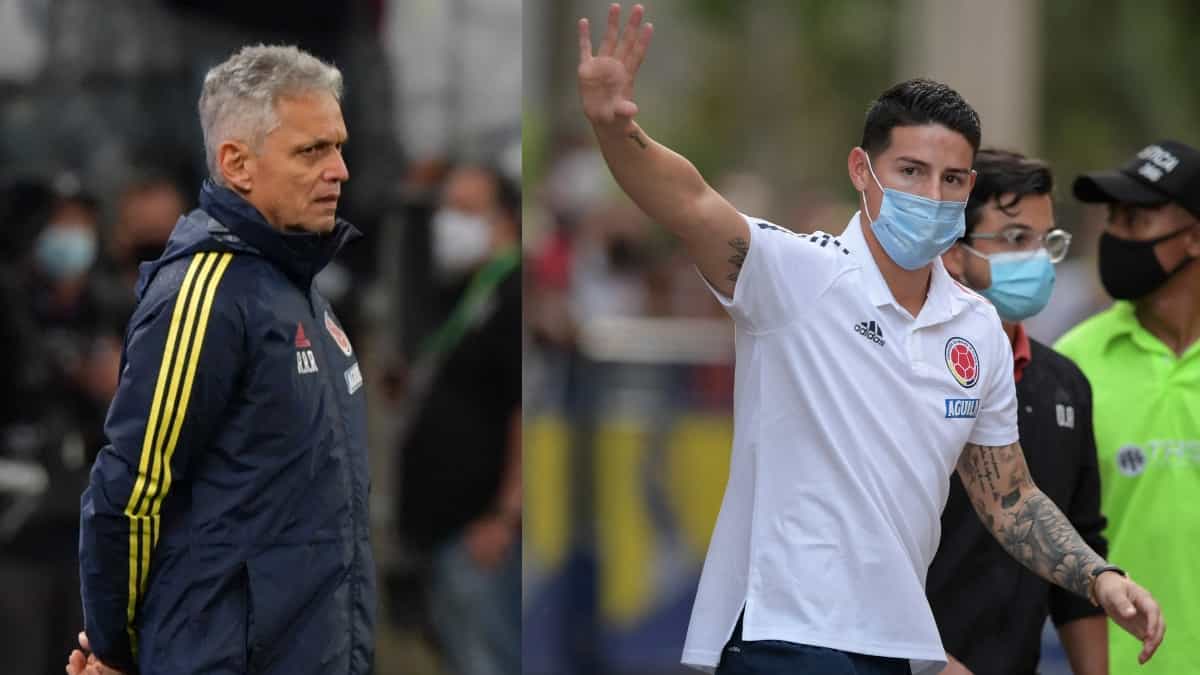 Reinaldo Rueda y James Rodríguez, previo Colombia-Perú
