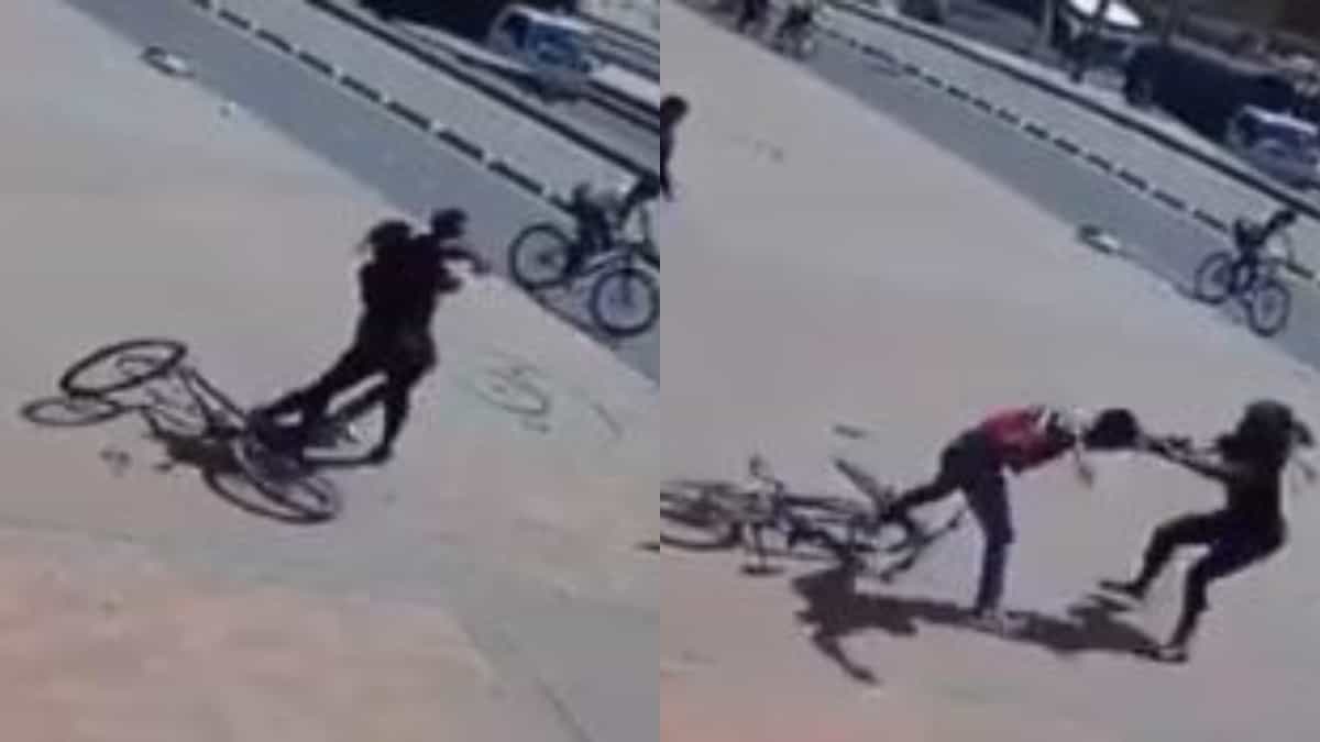 Mujer se defendió de un robo y se quedó con la bicicleta del ladrón