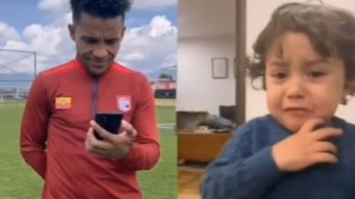Pequeño hincha de Santa Fe llorando: Wilson Morelo reacción