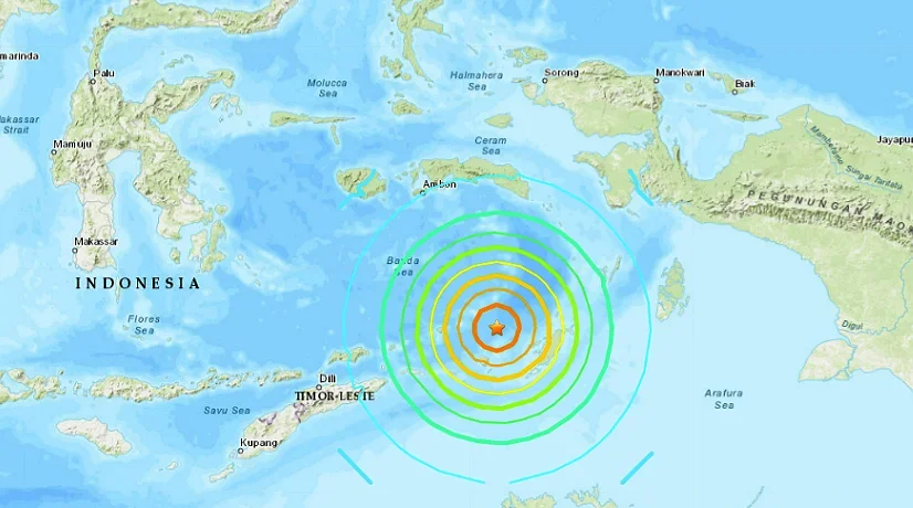 Foto: tomada de usgs.gov Sismo de magnitud 7.7 se registró en Indonesia