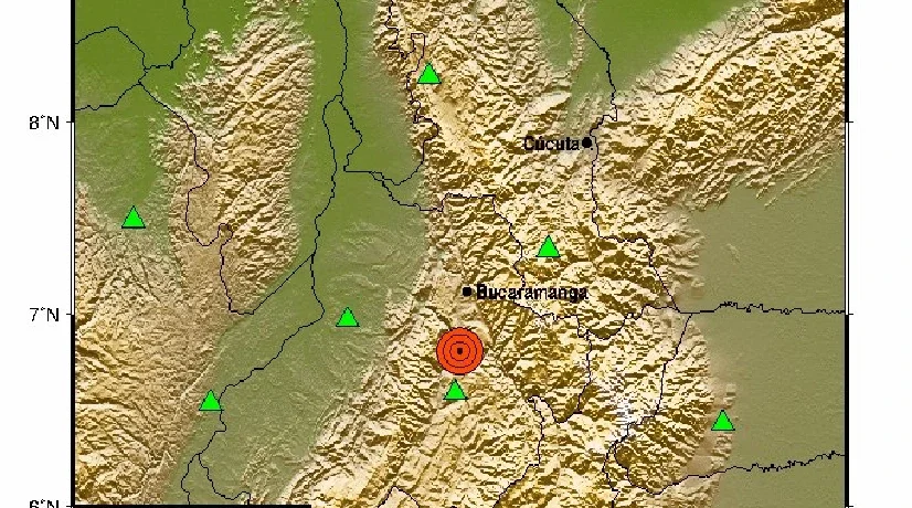 Temblor de magnitud 5,2 se registró en Santander