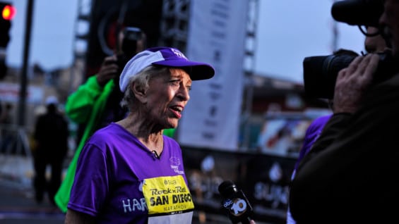 Harriette Thompson, de 92 años. Foto: AFP