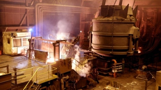 Fábrica de acero. Foto: AFP