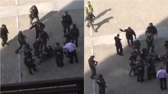 En video quedó registrada la agresión a Elyangélica González, corresponsal de Caracol Radio en Caracas.