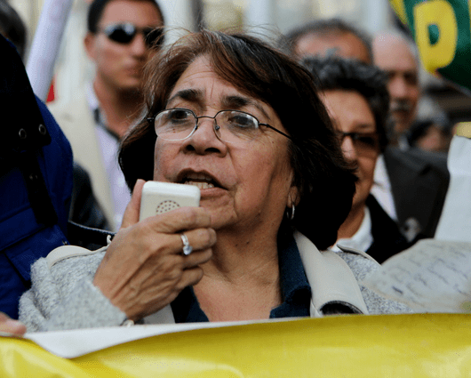 Aída Abella a estado hace más de 17 años está exiliada en Europa tras un atentado contra su vida. Foto: EFE