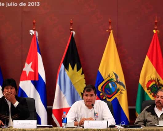 La XII Cumbre presidencial de la ALBA tuvo lugar en la ciudad de Guayaquil. Foto EFE.