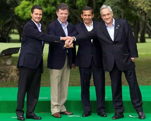 Mandatarios de la Alianza del Pacífico. Foto: AFP