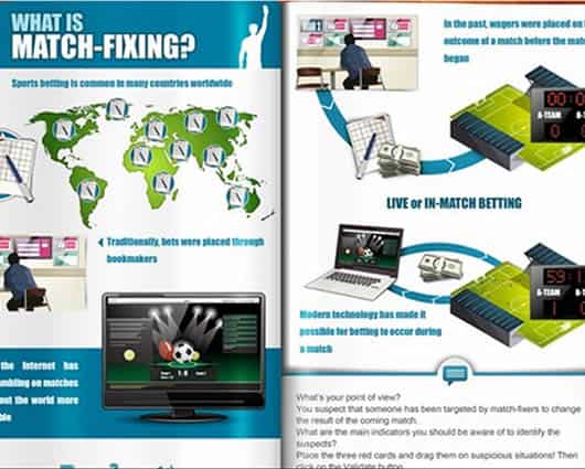Imagen del programa interactivo creado para enseñar sobre corrupción en el fútbol. Foto: FIFA