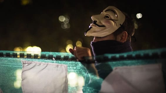 Guy Fawkles es la fuente de inspiración de la máscara de Anonymous. Foto: AFP