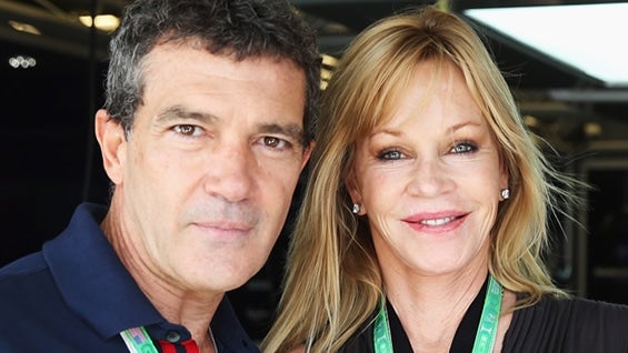 Antonio Banderas y su exesposa Melanie Griffith. Foto: AFP.