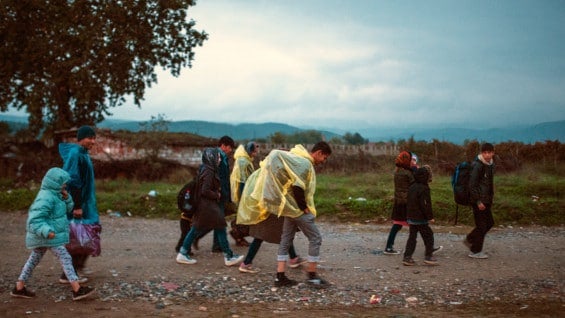 Migrantes en Macedonia. Foto: AFP