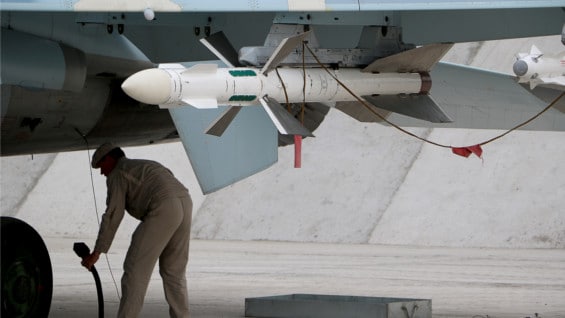 Misil de un avión ruso en Siria. Foto: AFP