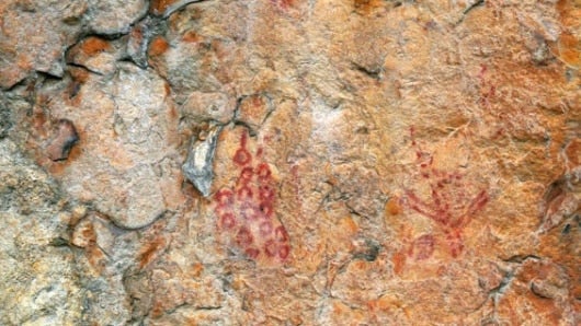 Pintura rupestre en Canoas. Foto: Alcaldía de Soacha