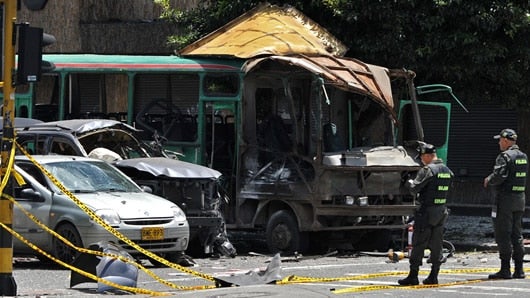 El atentado ocurrió en mayo de 2012 en Bogotá. Foto: AFP.