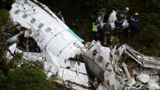 El avión que sufrió el accidente. Foto: AFP