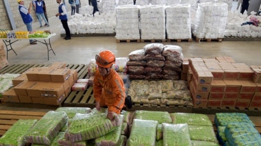 Parte de la ayuda enviada por EE.UU. Foto: AFP