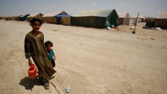 Niños iraquíes refugiados. Foto: AFP