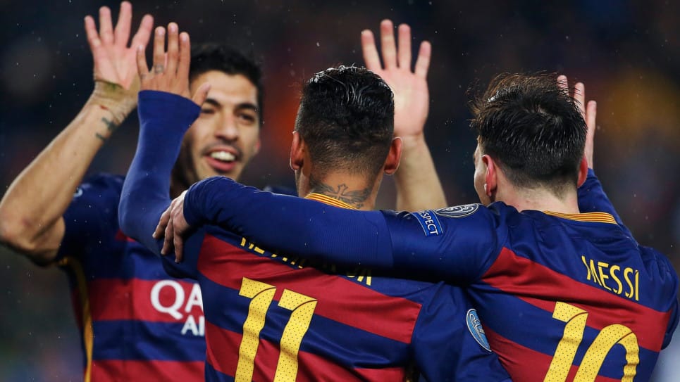 El tridente remata la faena a medio gas y pone al Barça en cuartos. Foto EFE