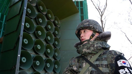 Soldado surcoreano en la frontera. Foto: AFP
