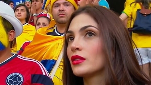 Natalia Betancur se hizo famosa en el partido Colombia frente a Brasil. Foto: Noticias RCN.