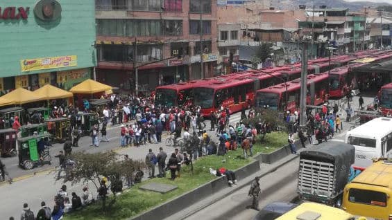 Bloqueo de Transmilenio.
