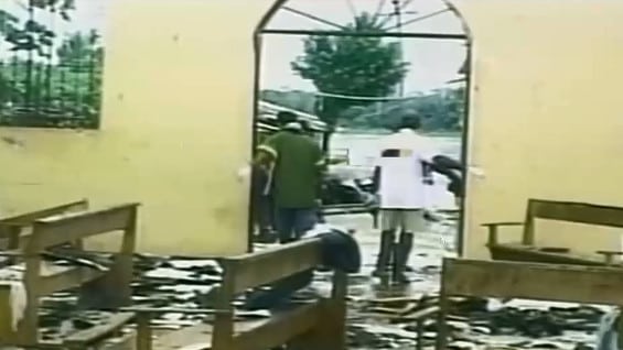 Iglesia de Bellavista en Bojayá (2002). Foto: Noticias RCN.