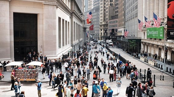 La Bolsa de Nueva York en el Bajo Manhattan. Foto: AFP.