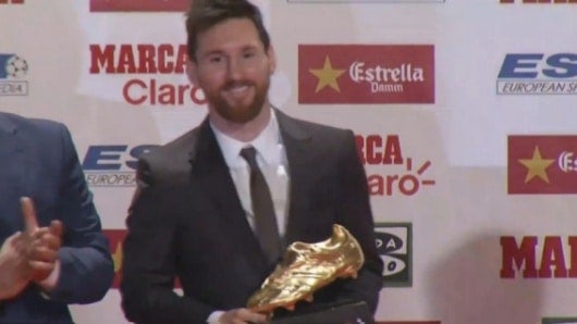 El argentino Lionel Messi obtuvo su cuarta Bota de Oro. Foto: NoticiasRCN.com
