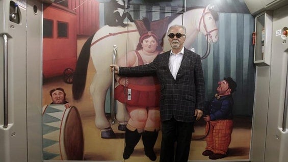 La exhibición recoge 32 óleos y 20 dibujos de Botero inspirados en un circo popular . Foto: EFE