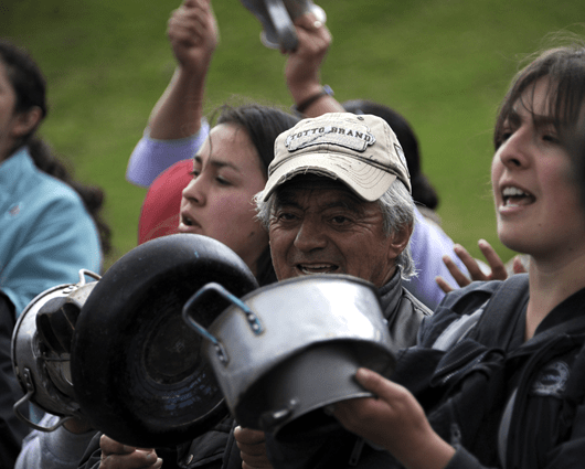 Los campesinos dicen que el Gobierno no ha cumplido 72 de los 88 acuerdos. Foto: AFP.