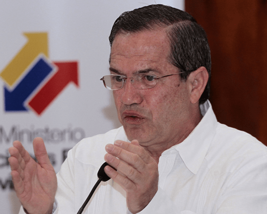 Ricardo Patiño, canciller de Ecuador. Foto: AFP.