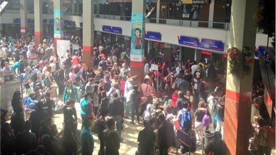 Panorama de la congestión en la terminal del Salitre. Foto: Terminal de Transportes.