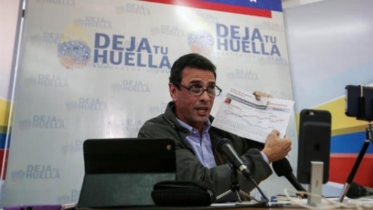 El líder opositor venezolano Henrique Capriles. Foto: AFP.