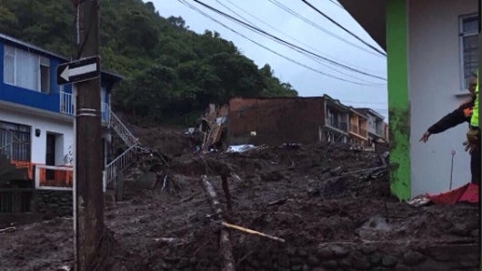 Deslizamiento de tierra Manizales. Foto: @fariasdenuncie.