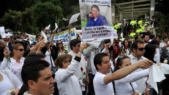El 24 de mayo de 2012 falleció Rosa Elvira Cely en el Parque Nacional. Foto Agencia AFP