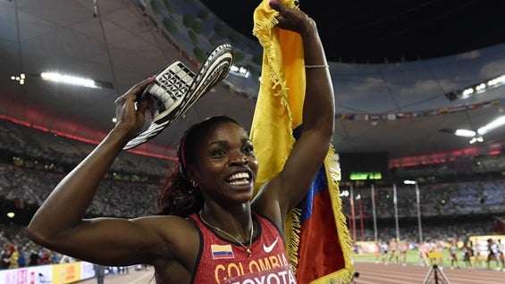 Caterine Ibargüen, deportista colombiana. Foto: AFP