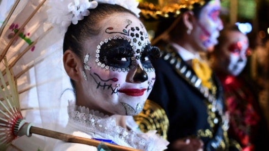 Una Catrina. Foto: Ronaldo Schemidt / AFP