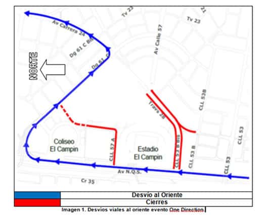 La Secretaría de Movilidad recomienda que los vehículos transiten por vías alternas y circulen con precaución. Foto: Secretaría de Movilidad de Bogotá.